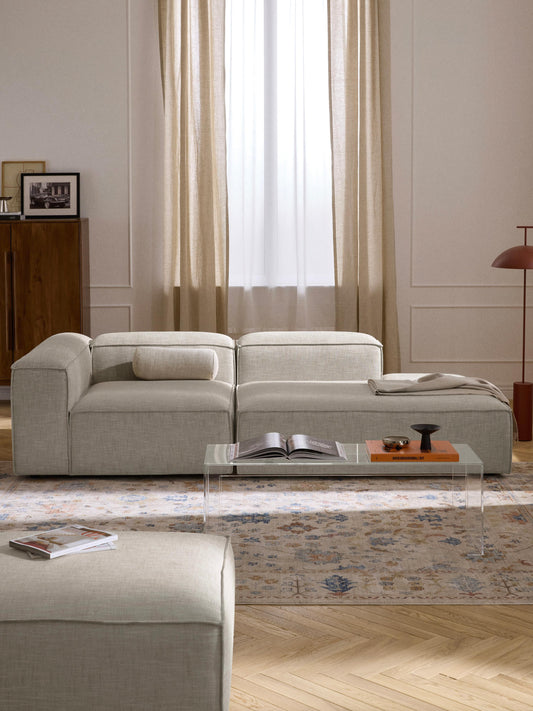 Lenmoor Modular Linen Blend Ottoman