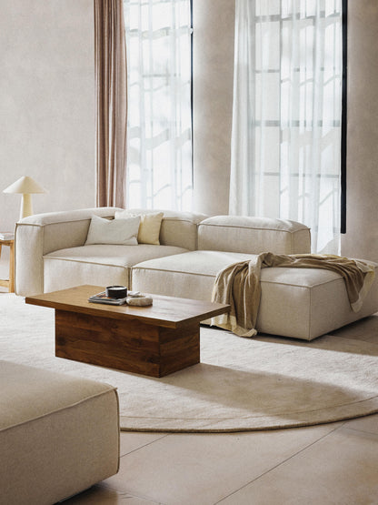 Lenmoor Modular Linen Blend Ottoman