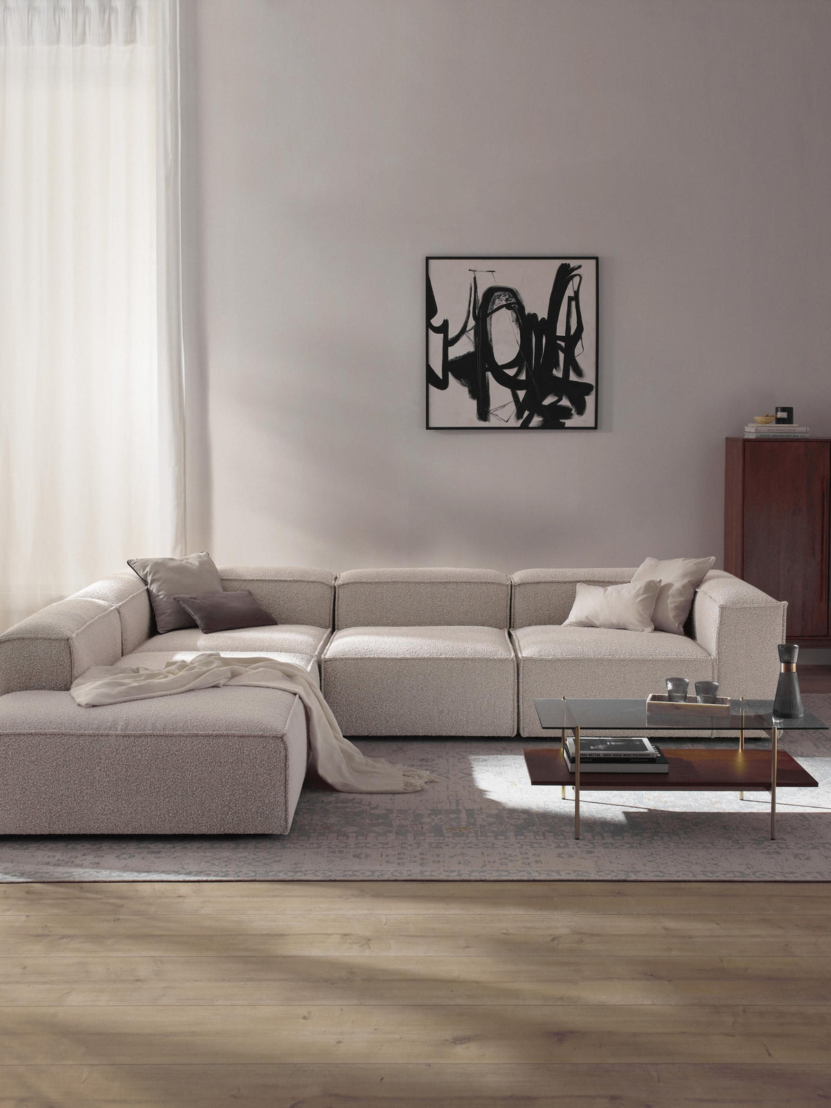 Lenmoor Modular XL Bouclé Corner Sofa (4-Seater)