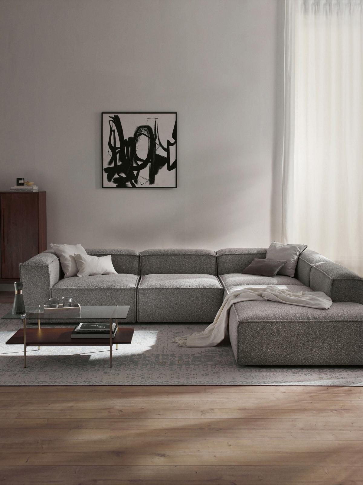 Lenmoor Modular XL Bouclé Corner Sofa (4-Seater)