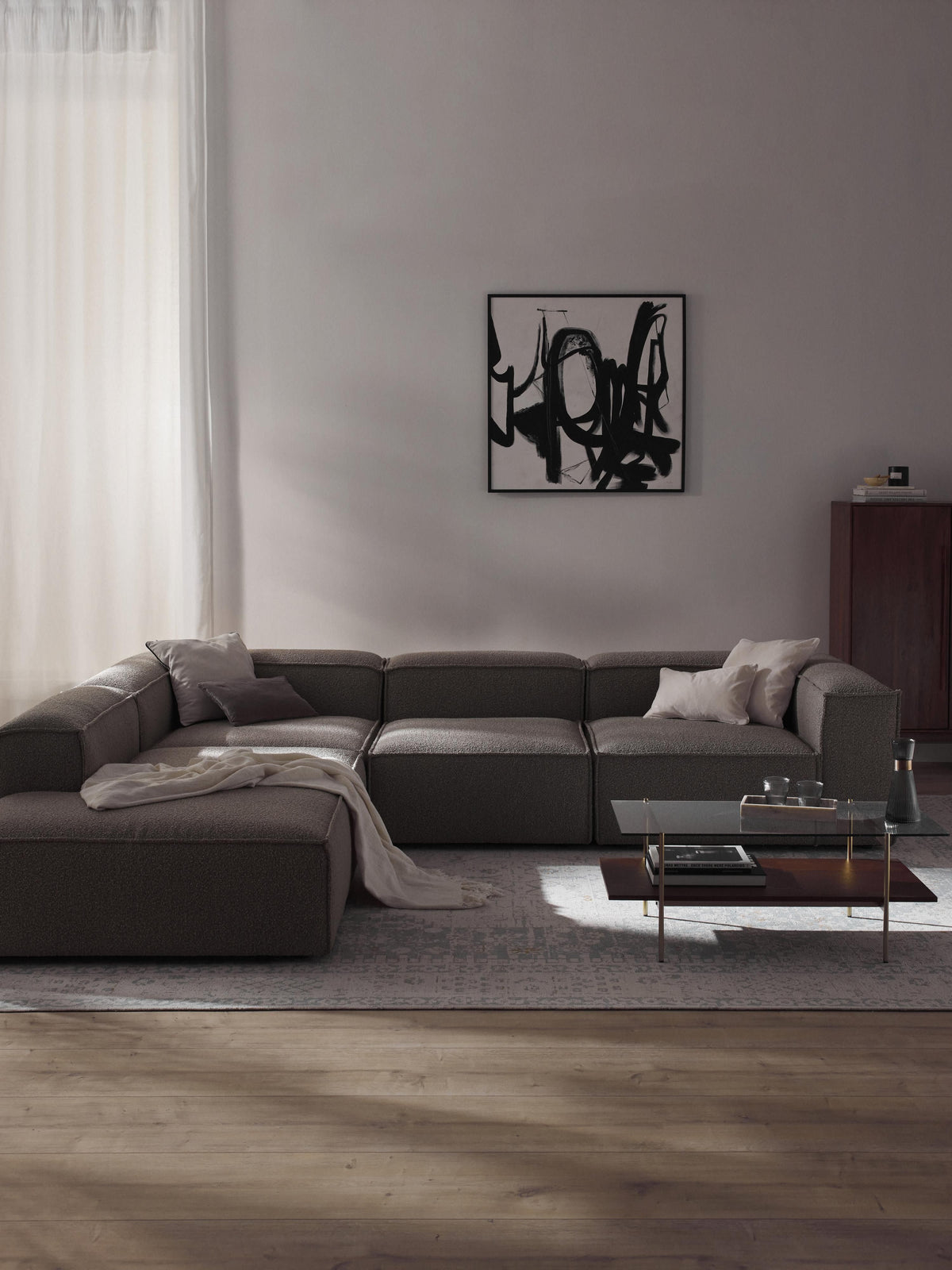 Lenmoor Modular XL Bouclé Corner Sofa (4-Seater)