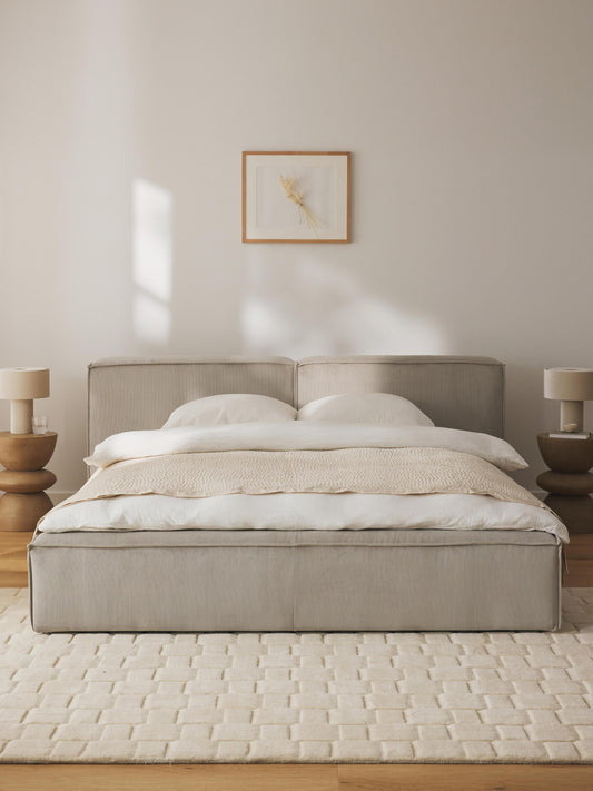 Lenmoor Upholstered Corduroy Bed with Storage