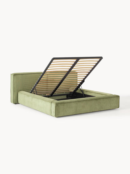 Lenmoor Upholstered Corduroy Bed with Storage