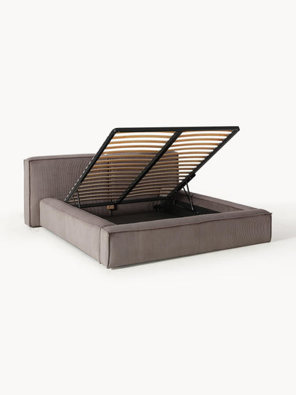 Lenmoor Upholstered Corduroy Bed with Storage