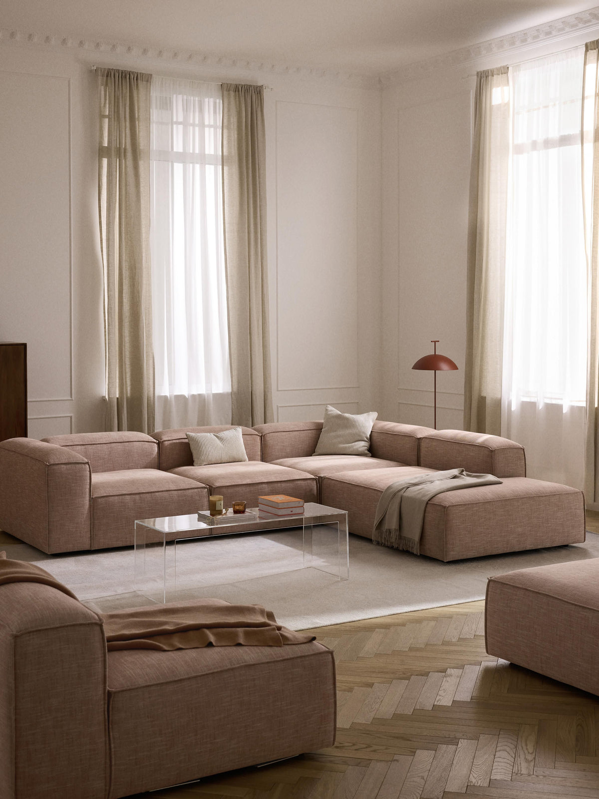 Lenmoor XL Modular Corner Sofa (4-Seater) in Linen Blend