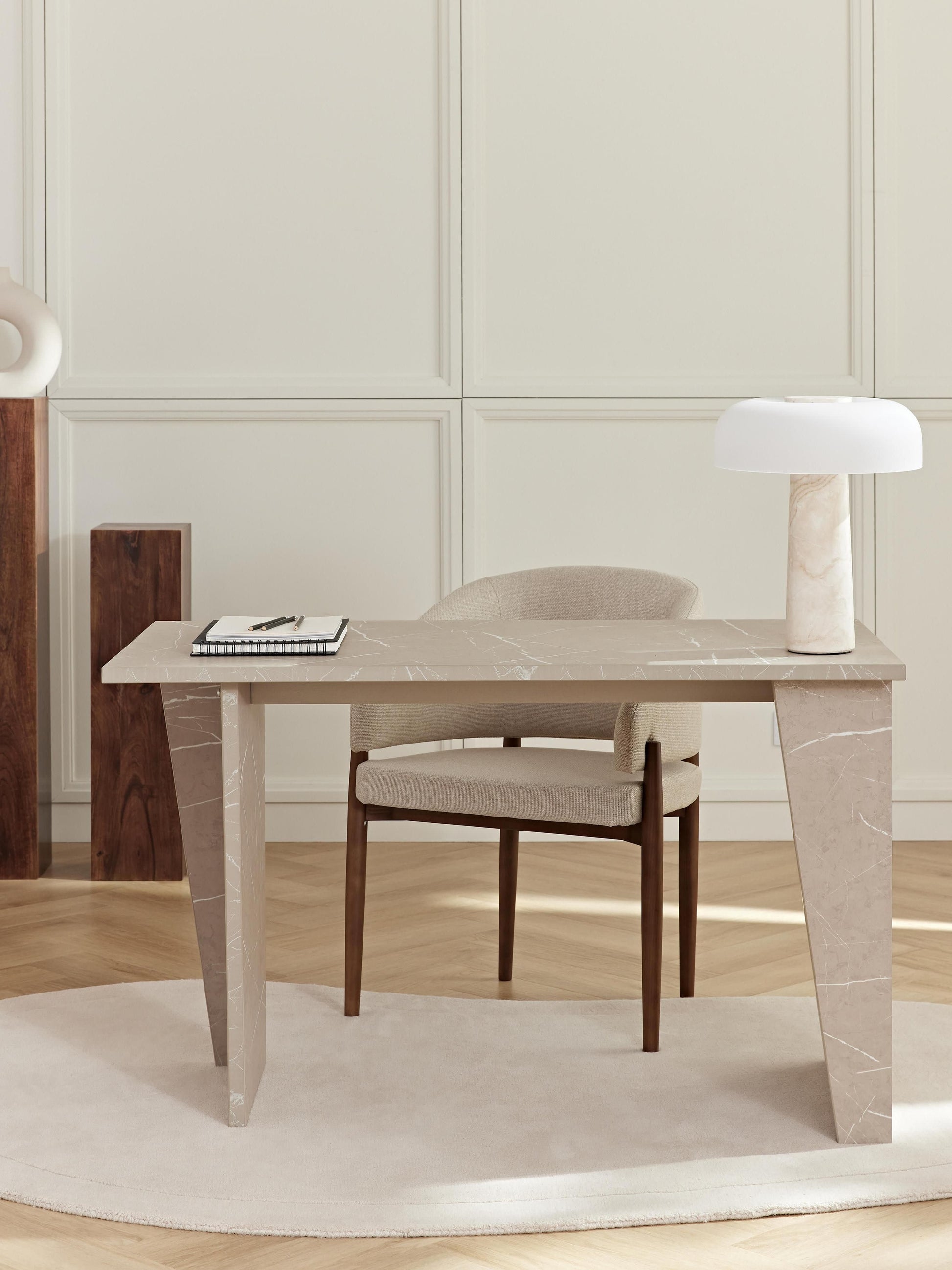 Liandro Desk in Travertine Look