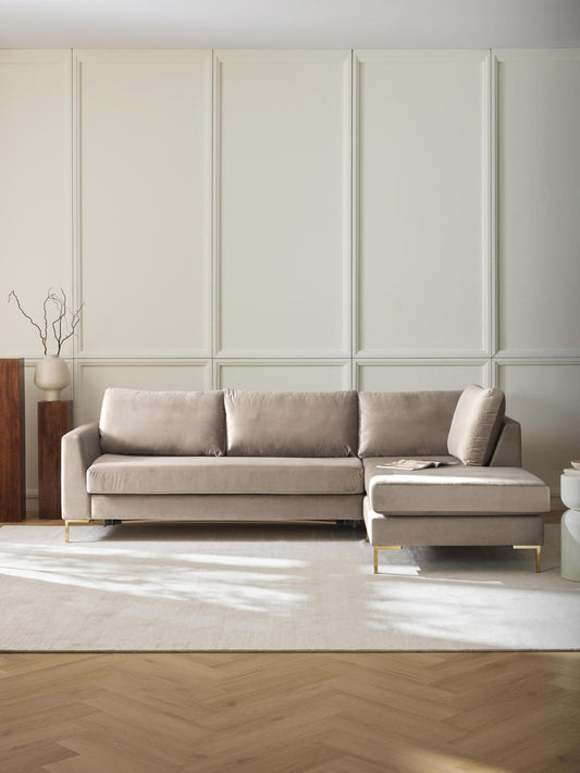 Lunessia Velvet Sofa Bed with Mattress, 3-Seater