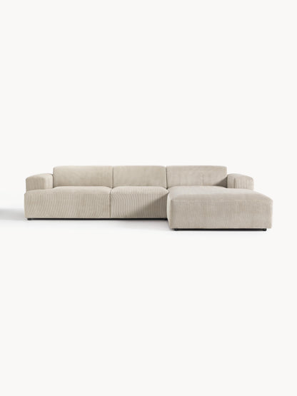 Melvara Corduroy Corner Sofa (4-Seater)