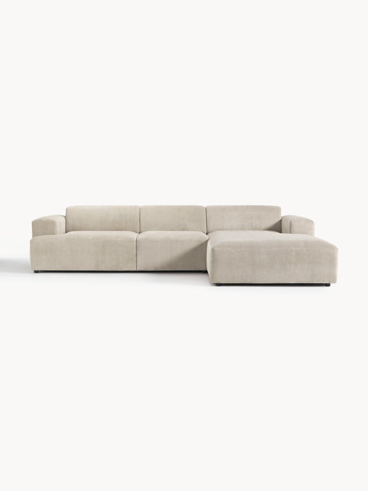 Melvara Corduroy Corner Sofa (4-Seater)