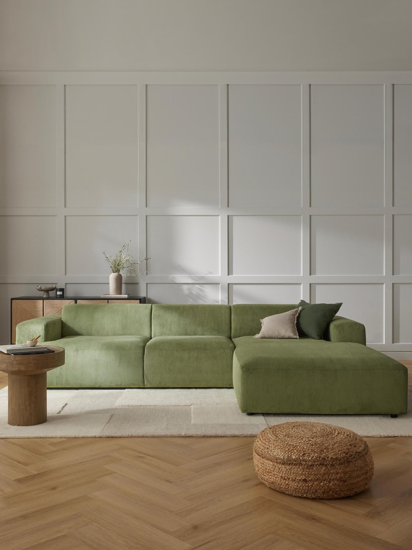 Melvara Corduroy Corner Sofa (4-Seater)
