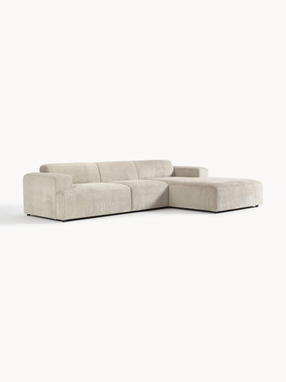 Melvara Corduroy Corner Sofa (4-Seater)