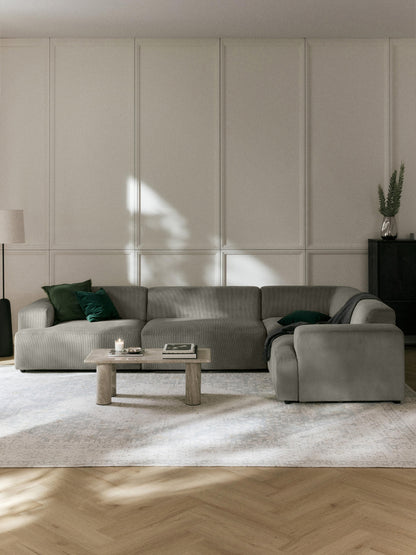 Melvara Large Corduroy Corner Sofa (4-Seater)