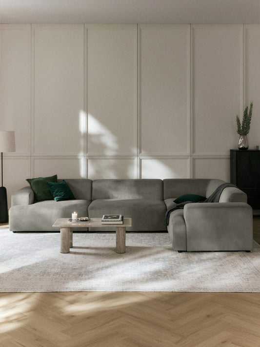 Melvara Large Corduroy Corner Sofa (4-Seater)