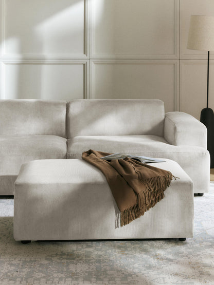 Melvara XL Corduroy Ottoman, W 116 x D 72 cm