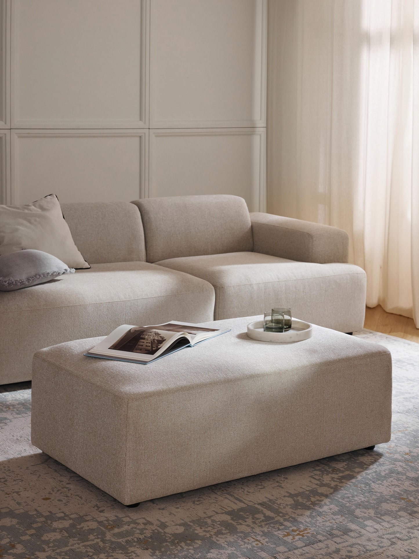 Melvara XL Ottoman, W 116 x D 72 cm