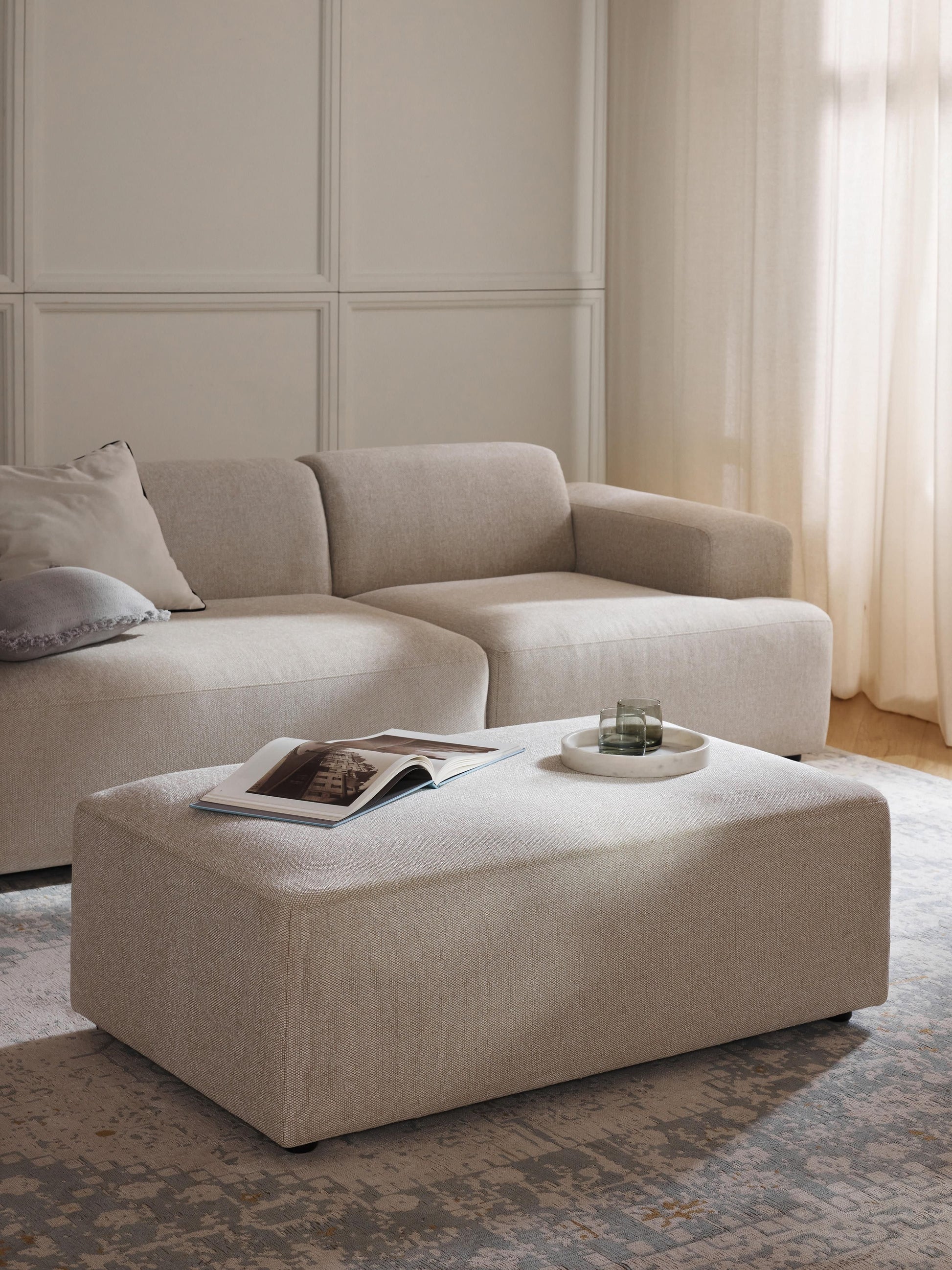 Melvara XL Ottoman, W 116 x D 72 cm