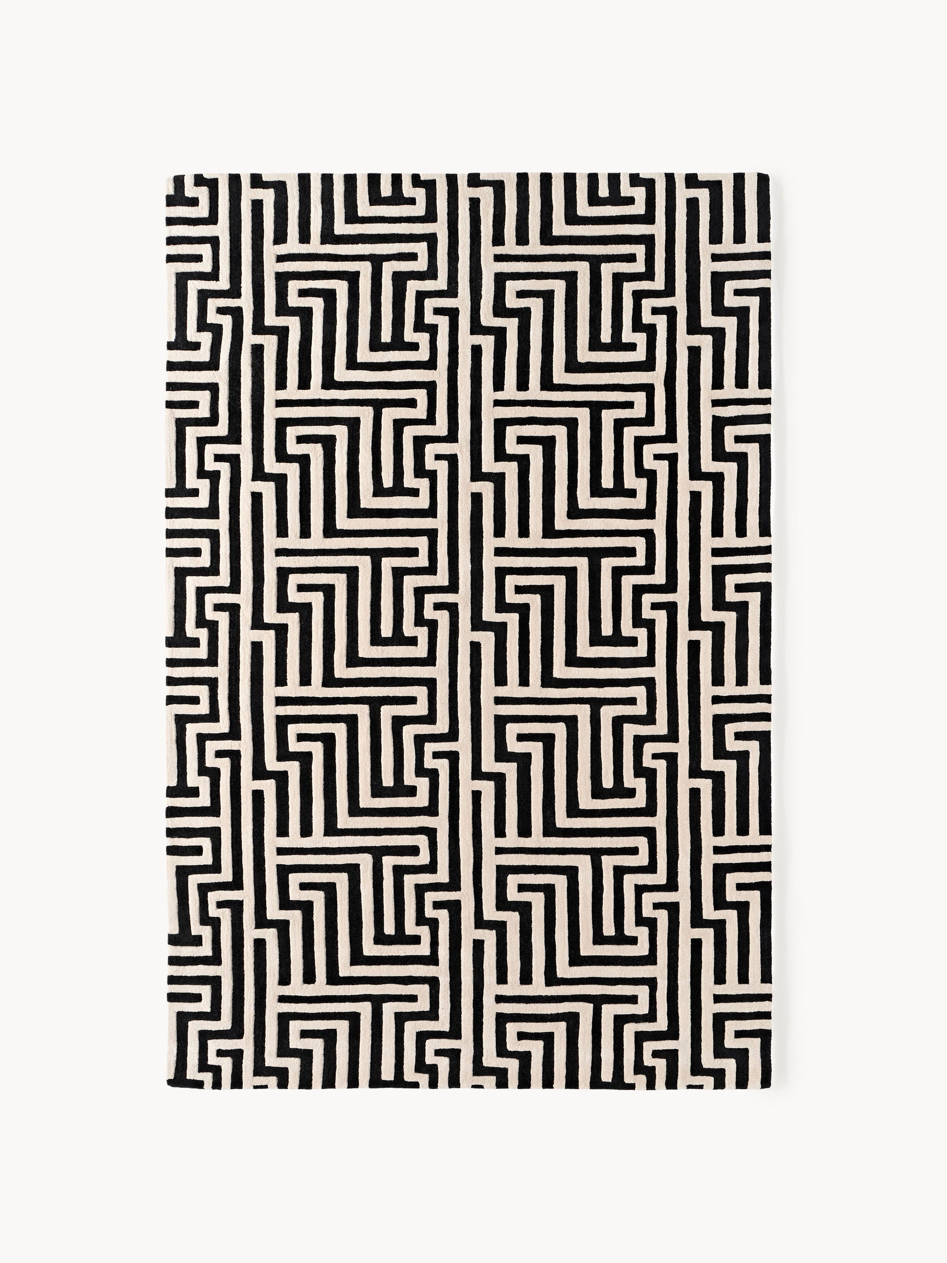 Montaldo Hand-Tufted Wool Rug with Raised High-Low Texture