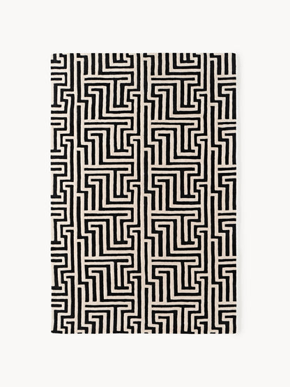 Montaldo Hand-Tufted Wool Rug with Raised High-Low Texture