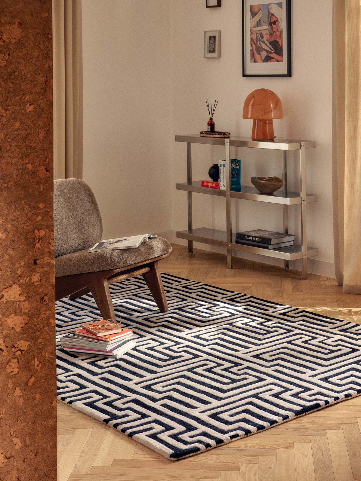Montaldo Hand-Tufted Wool Rug with Raised High-Low Texture