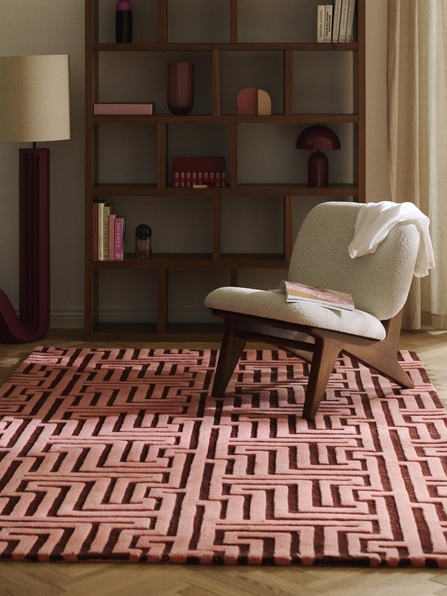 Montaldo Hand-Tufted Wool Rug with Raised High-Low Texture