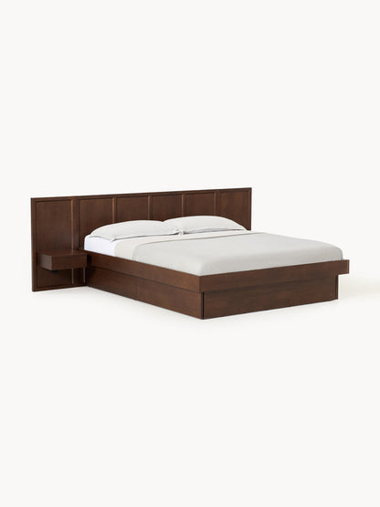 Nanvelo Wooden Bed with Headboard and Bedside Tables