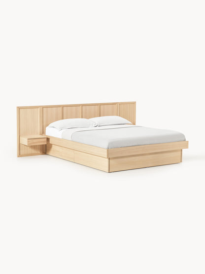 Nanvelo Wooden Bed with Headboard and Bedside Tables