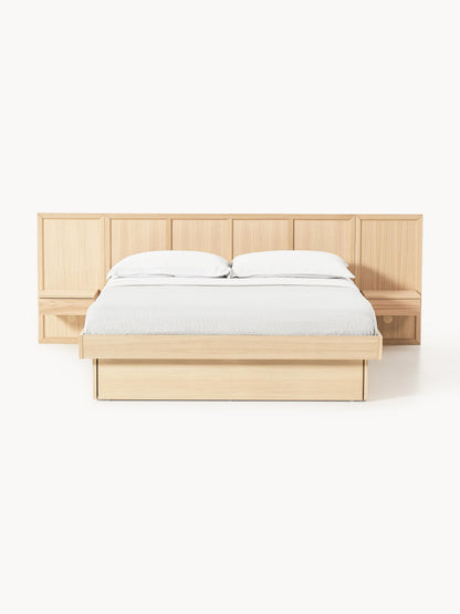 Nanvelo Wooden Bed with Headboard and Bedside Tables