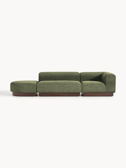 Natessia Modular Ottoman in Teddy Bouclé with Stool (Left/Right)
