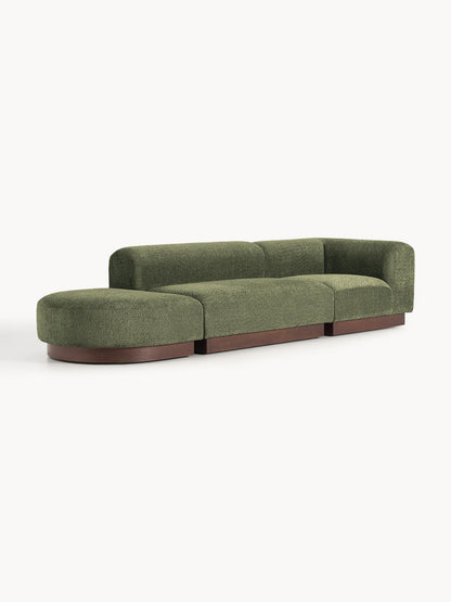 Natessia Modular Ottoman in Teddy Bouclé with Stool (Left/Right)