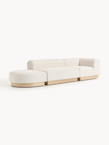 Natessia Modular Ottoman in Teddy Bouclé with Stool (Left/Right)