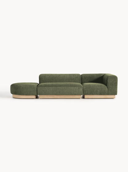 Natessia Modular Ottoman in Teddy Bouclé with Stool (Left/Right)