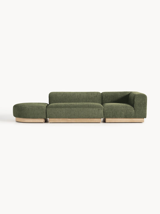 Natessia Modular Ottoman in Teddy Bouclé with Stool (Left/Right)