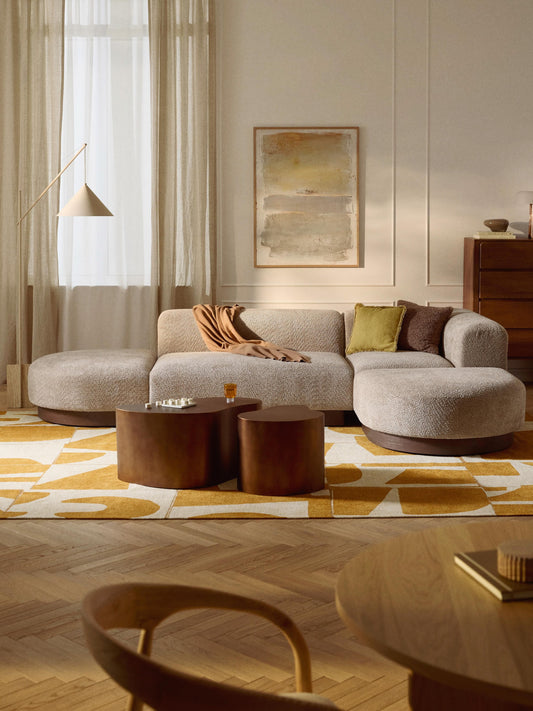 Natessia Modular Teddy Bouclé Corner Sofa