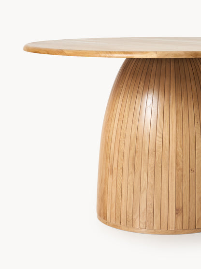 Nelmira Round Dining Table with Fluted Texture, in Various Sizes