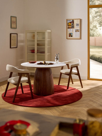 Nelmira Round Dining Table with Marble Tabletop, Ø 115 cm