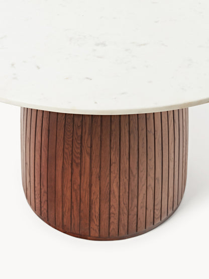 Nelmira Round Dining Table with Marble Tabletop, Ø 115 cm