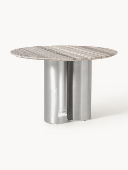 Novanzo Round Dining Table with Marble Tabletop, Ø 120 cm