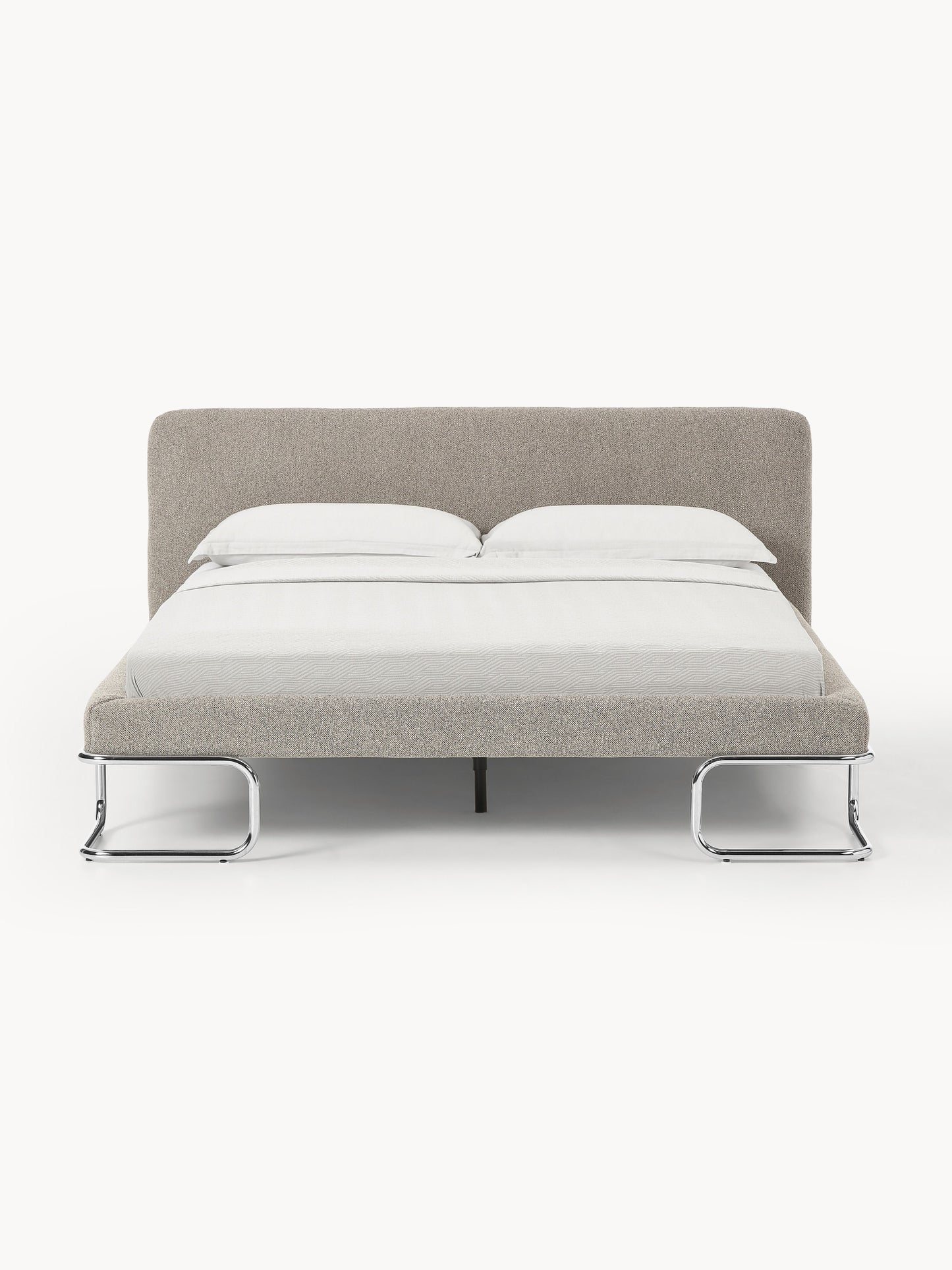 Olindra Bouclé Upholstered Bed with Metal Legs