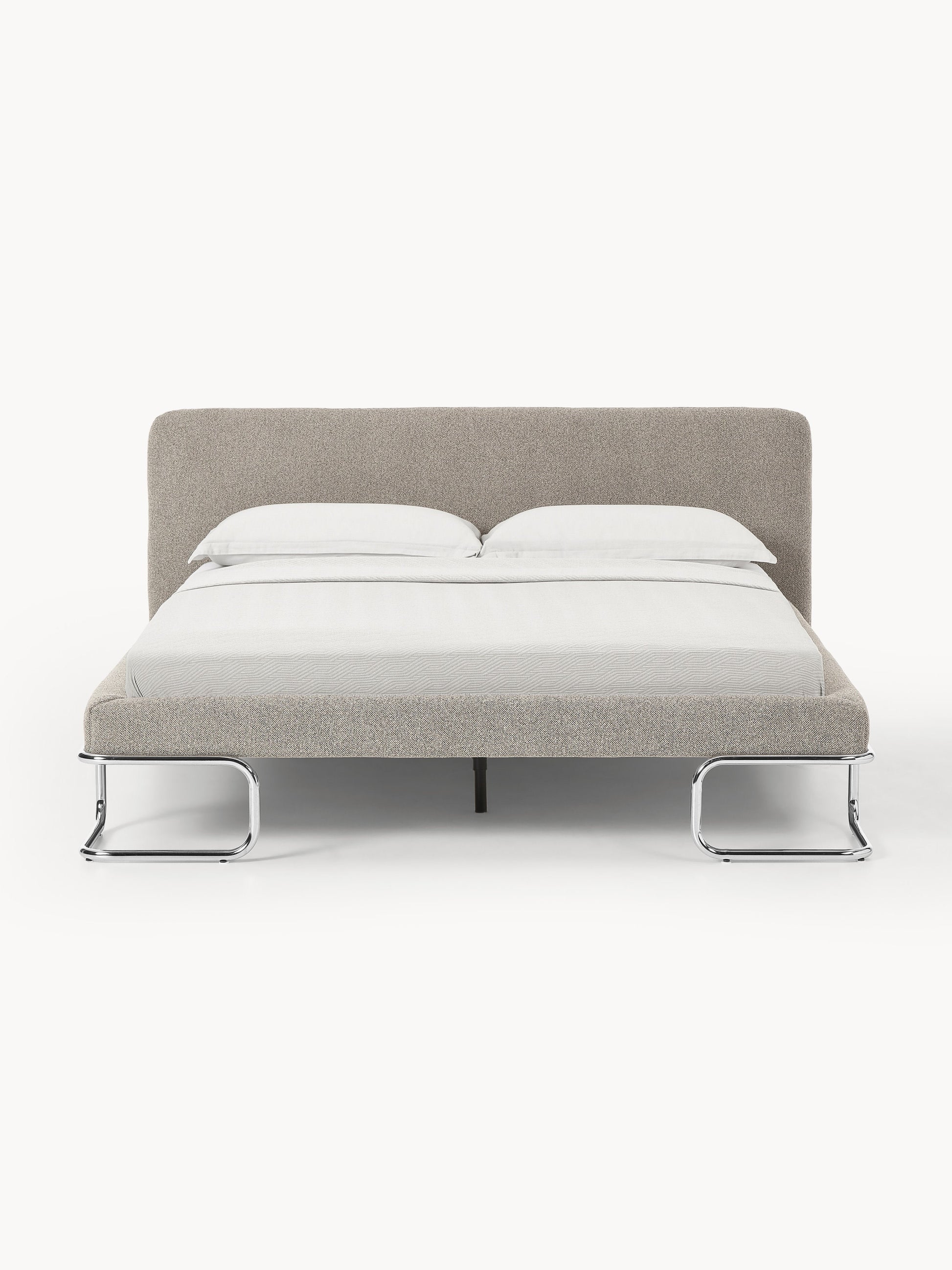 Olindra Bouclé Upholstered Bed with Metal Legs