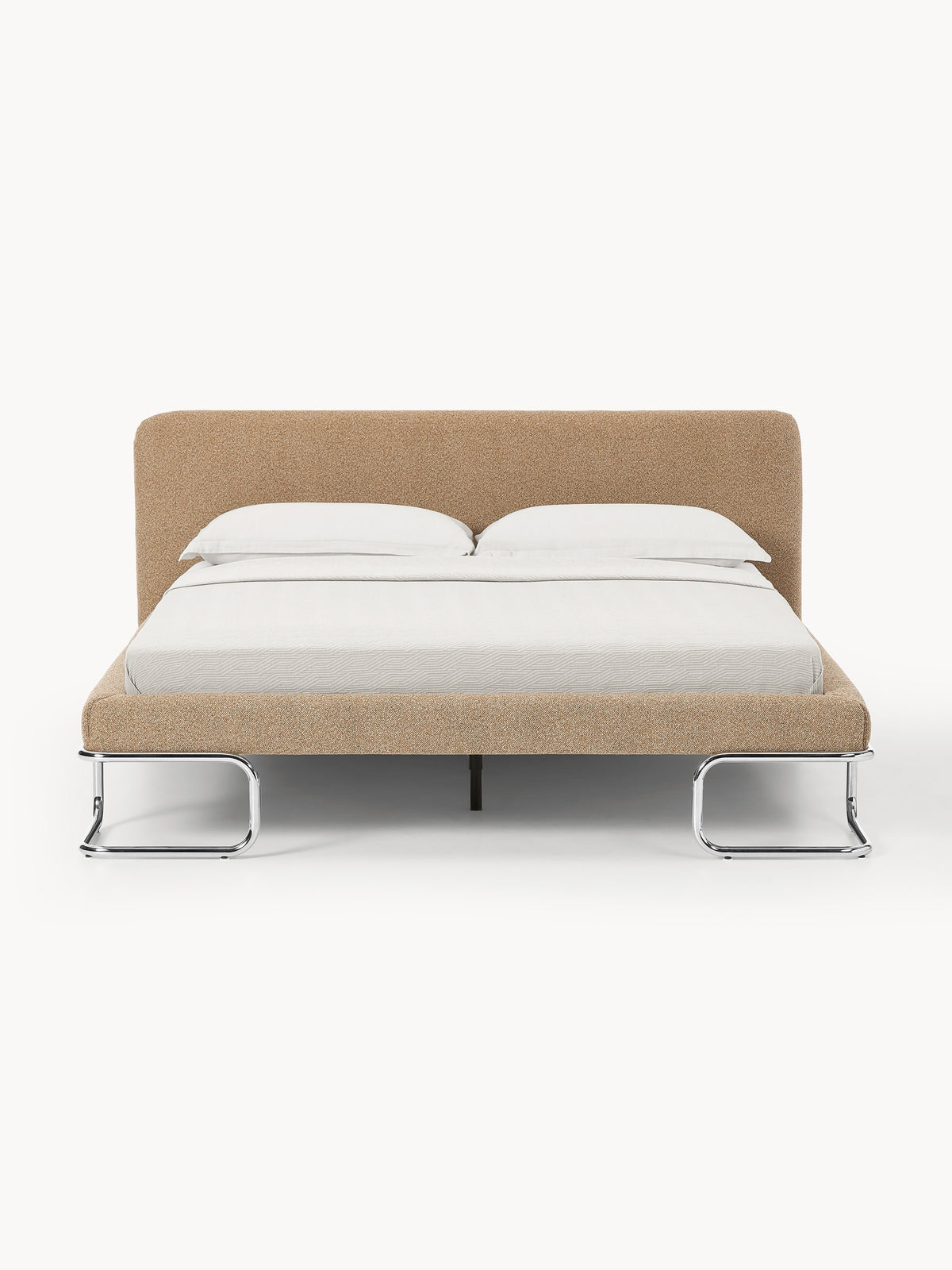 Olindra Bouclé Upholstered Bed with Metal Legs