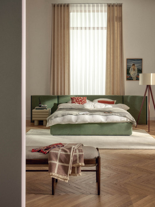 Ottavo Upholstered Bed with Folding Headboard