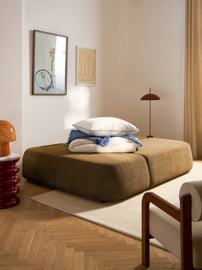 Paolenzo Sofa Bed in Teddy Bouclé with Storage
