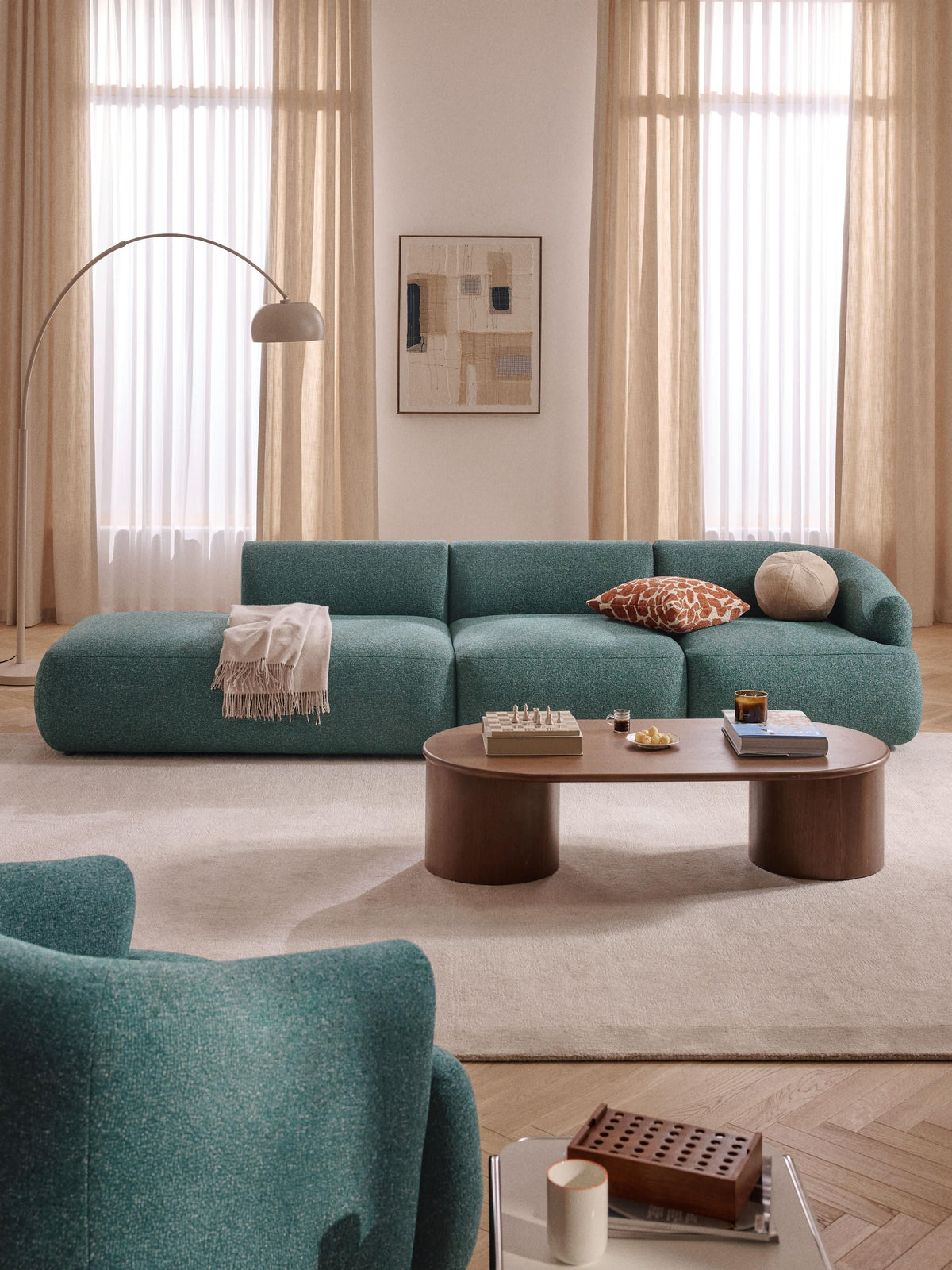 Ravella Modular Bouclé Chaise (2-Seater)