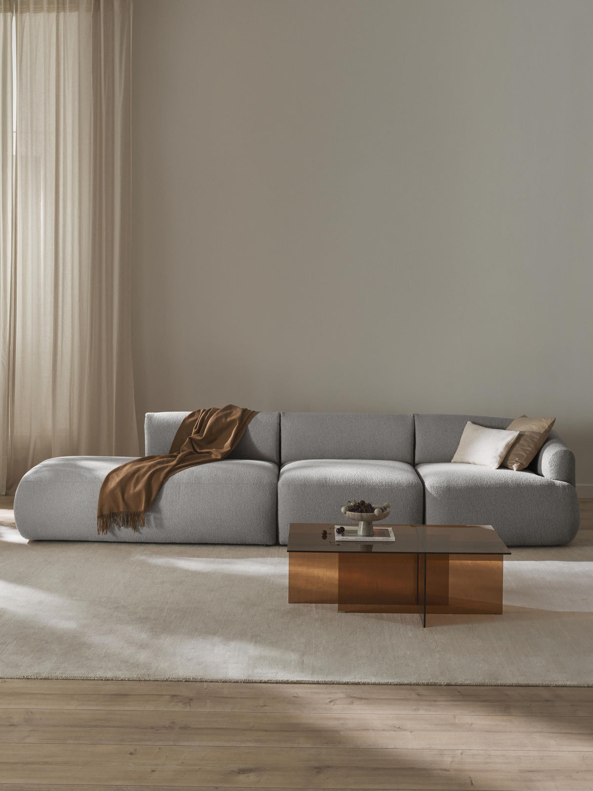 Ravella Modular Bouclé Chaise (2-Seater)