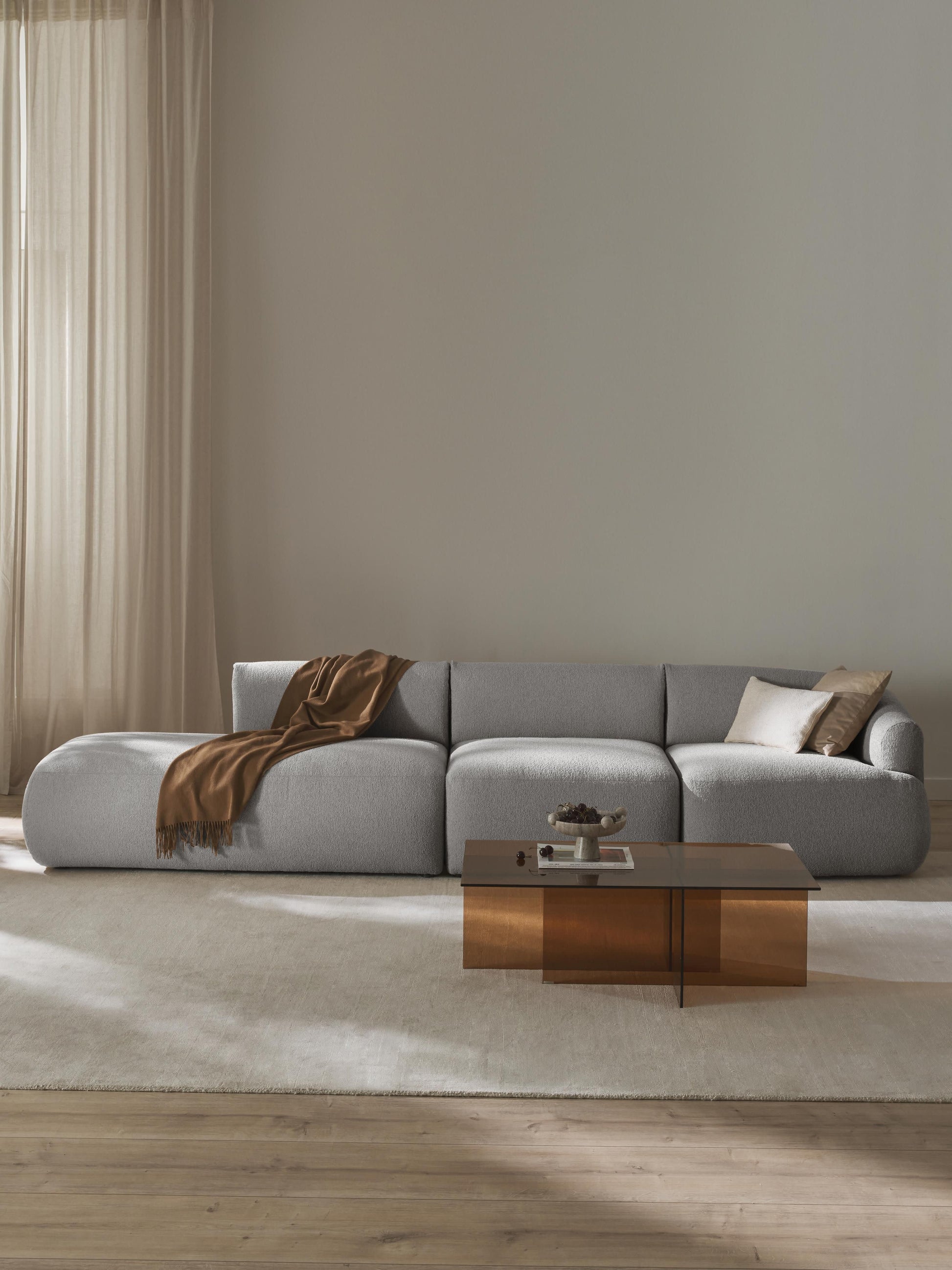 Ravella Modular Bouclé Chaise (2-Seater)