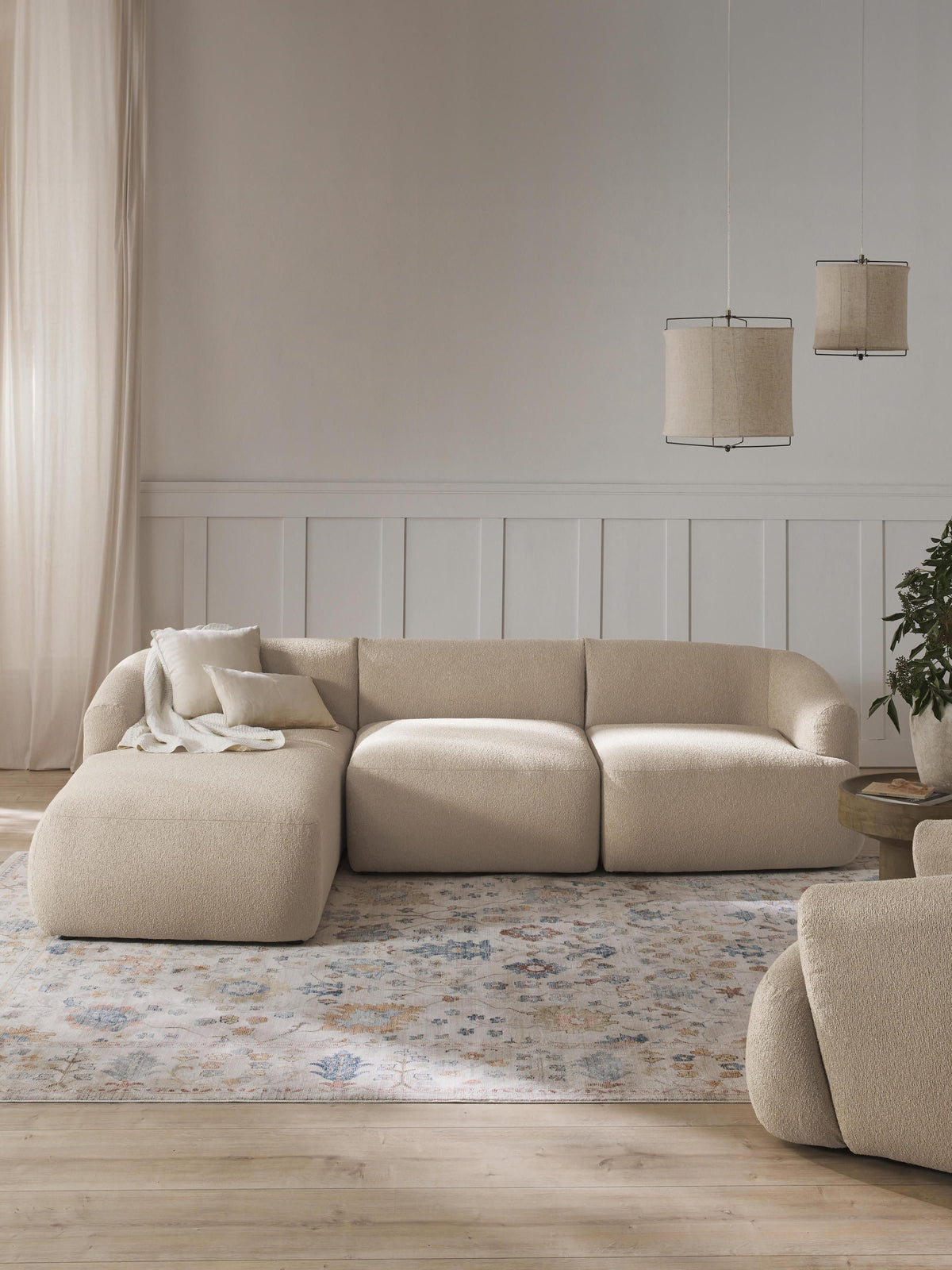 Ravella Modular Bouclé Corner Sofa (3-Seater)