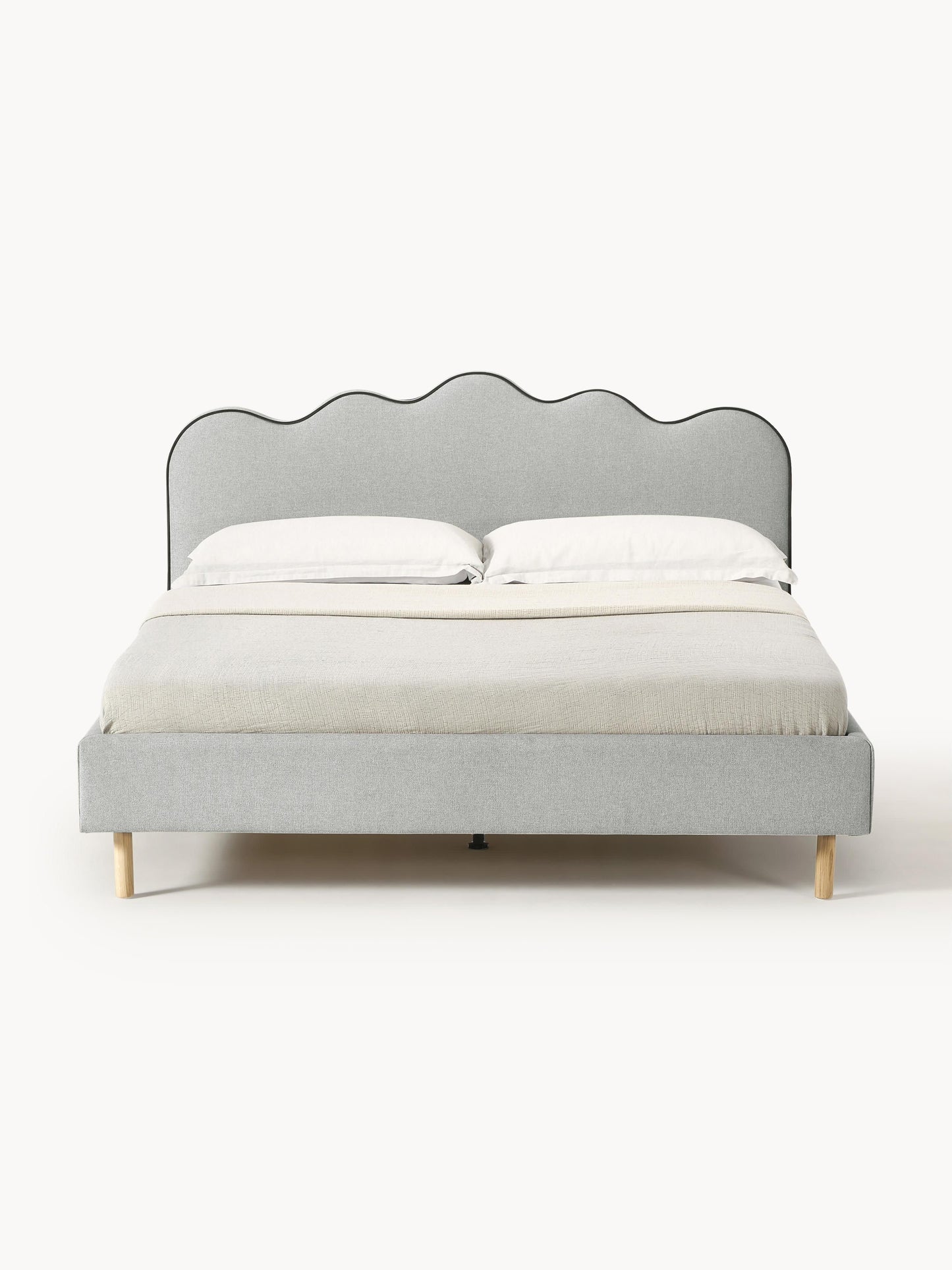 Romaya Upholstered Bed with Wavy Headboard