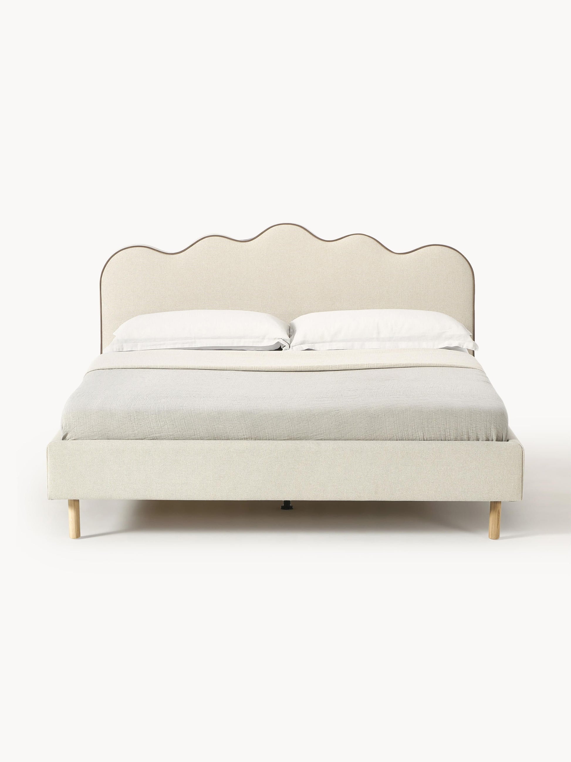 Romaya Upholstered Bed with Wavy Headboard