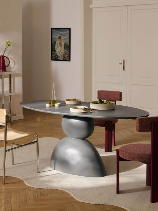 Sahrona Oval Dining Table with Organic Design, 180 x 90 cm