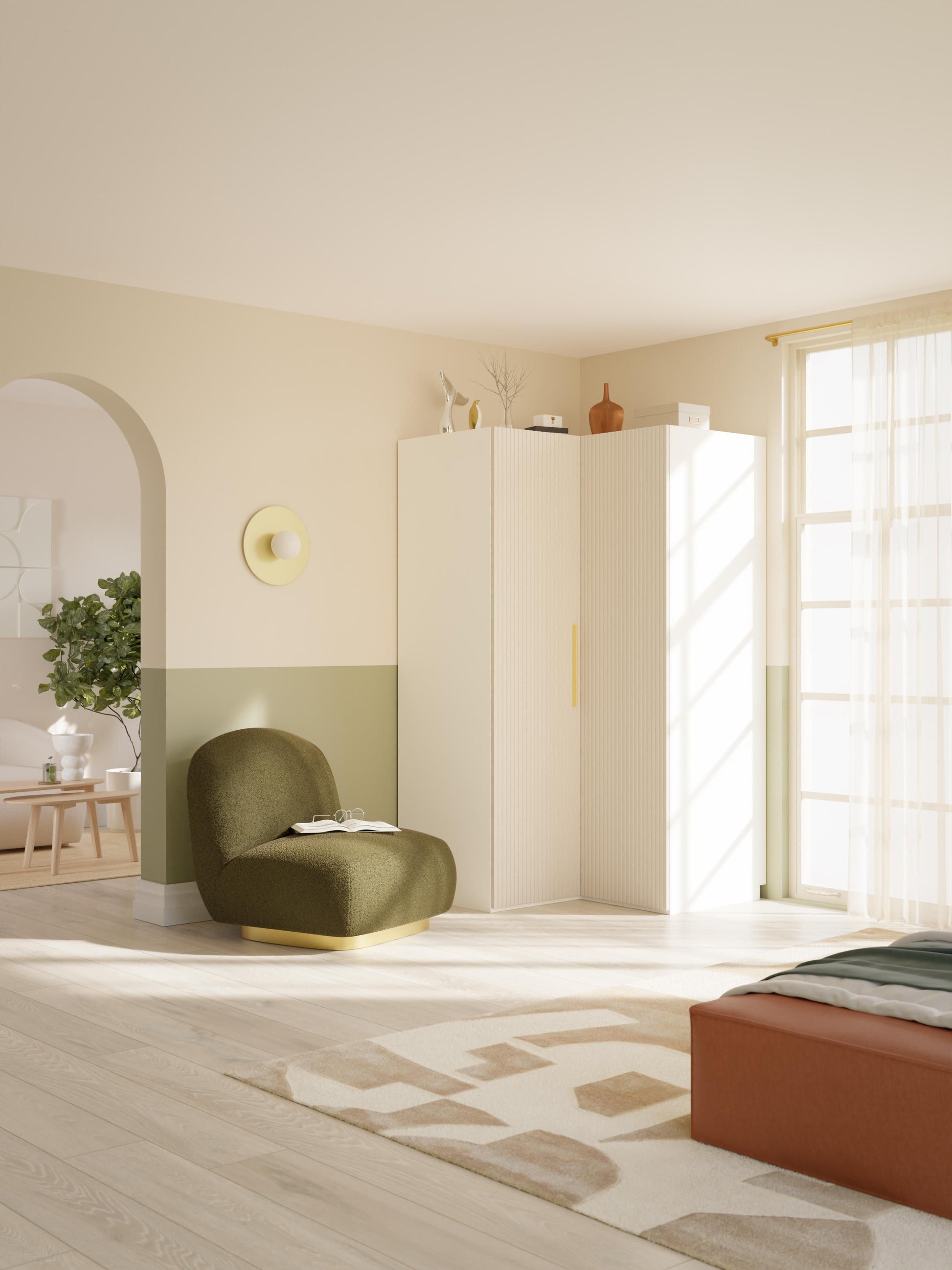 Simelda Modular Corner Wardrobe, 115 cm Wide